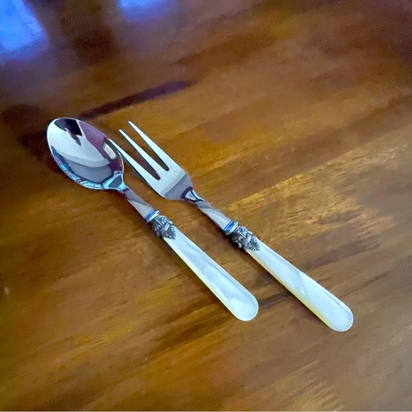 Eme made in Italy serving Fork and Spoon - Picture 1 of 7